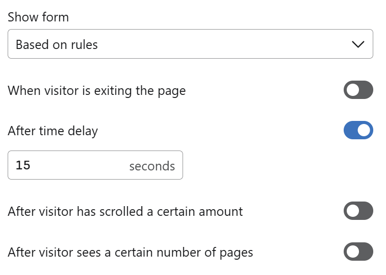Email Subscription form after time delay